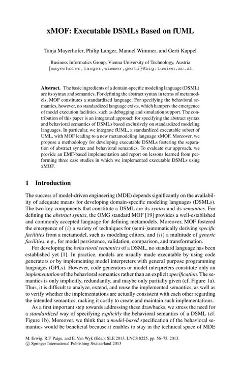 (PDF) xMOF: Executable DSMLs based on fUML .